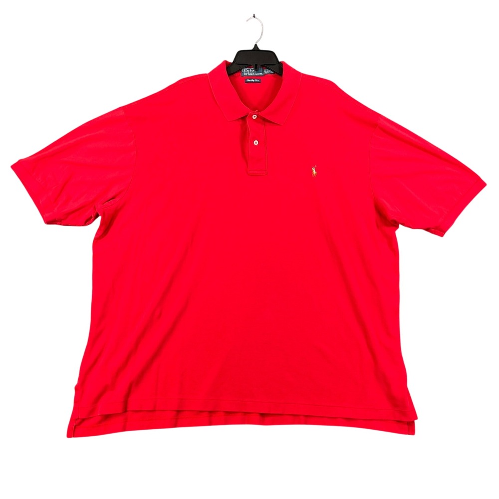 Polo Ralph Lauren Mens Shirt 3XLT Red Pima Soft Touch Flesh Pony Classic